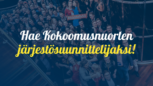 Kuvituskuva: Kokoomusnuoret etsii järjestösuunnittelijaa