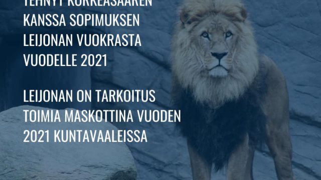 Kuvituskuva: Turun Kokoomuksen Nuoret tuo leijonat Zoolandiaan