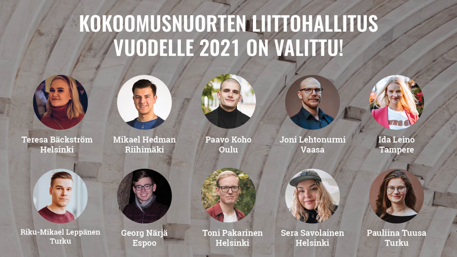 Kokoomusnuorten liittohallitus vuodelle 2021 on valittu