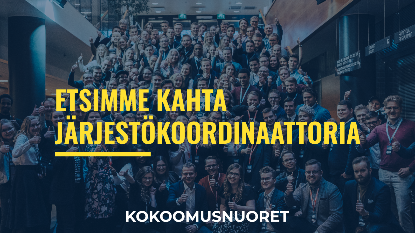 Kokoomusnuoret etsii kahta järjestökoordinaattoria