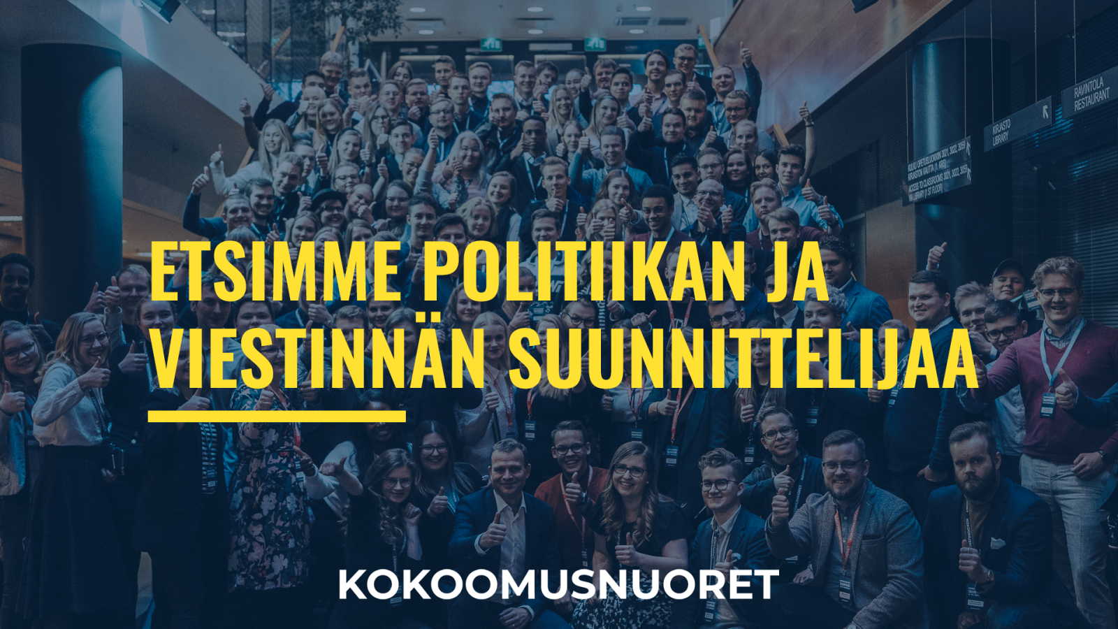 Kokoomusnuoret etsii politiikan ja viestinnän suunnittelijaa