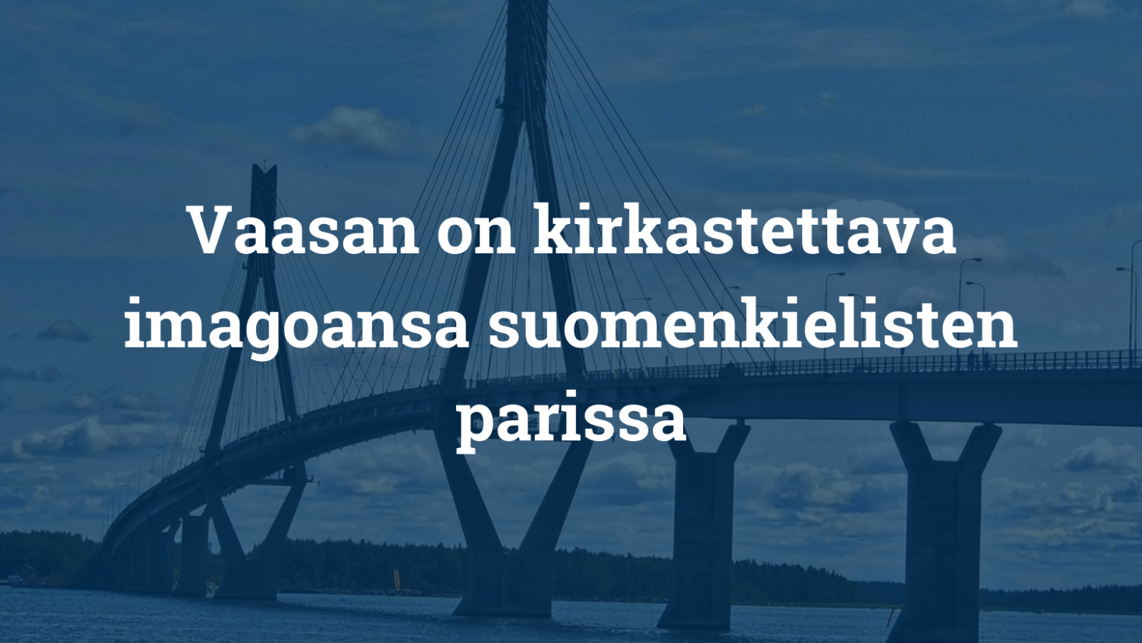 Pohjanmaan Kokoomusnuoret: Vaasan on kirkastettava imagoansa suomenkielisten parissa
