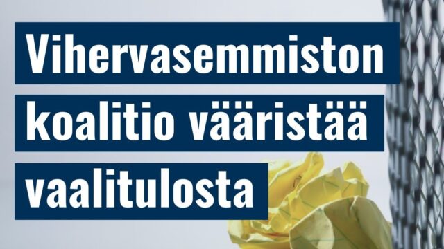 Satakunnan Kokoomusnuoret: Vihervasemmiston koalitio vääristää vaalitulosta!