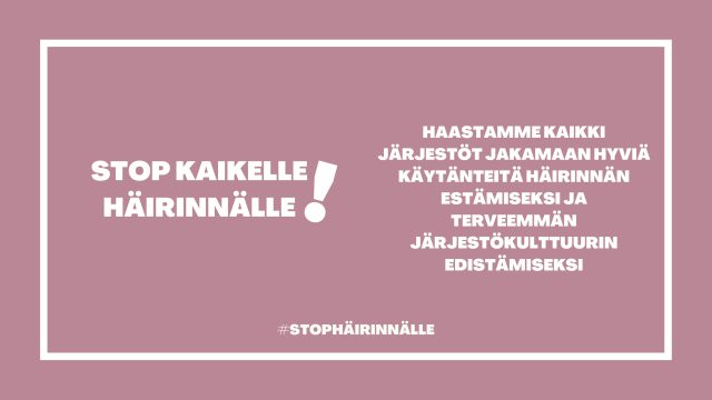 Kuvituskuva: Poliittisten nuorisojärjestöjen STOP häirinnälle –kampanja käyntiin!