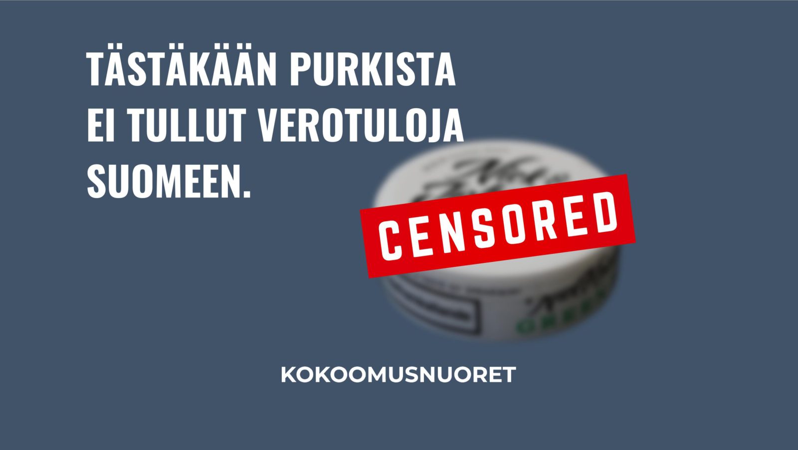 Kokoomusnuoret: Yksittäispakattuihin käyttöpusseihin pakatun purutupakan myynti sallittava Suomessa