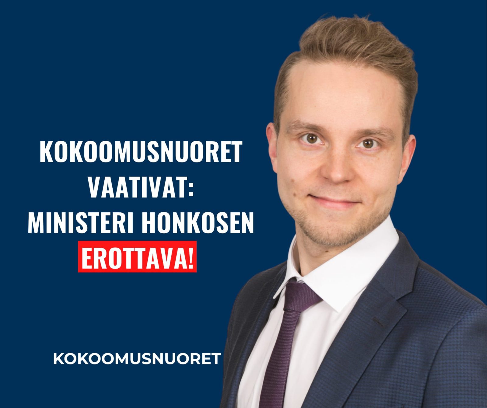 Kokoomusnuoret: Tiede- ja kulttuuriministeri Honkosen on erottava