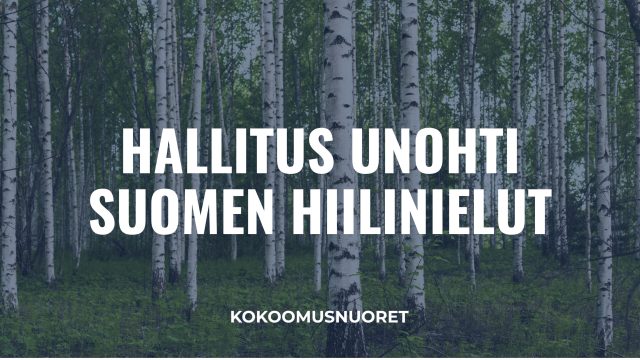Kuvituskuva: Kokoomusnuoret: Hallitus unohti Suomen hiilinielut