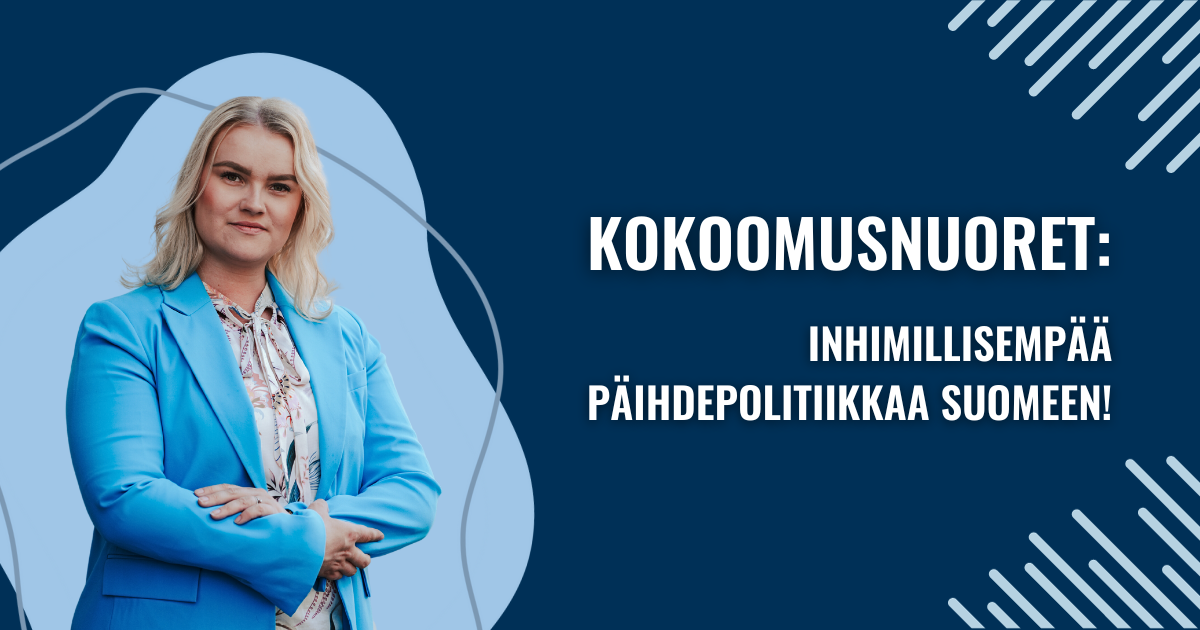 Kokoomusnuoret: Inhimillisempää päihdepolitiikkaa Suomeen