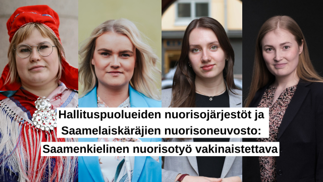 Hallituspuolueiden nuorisojärjestöt ja Saamelaiskäräjien nuorisoneuvosto: Saamenkielinen nuorisotyö vakinaistettava