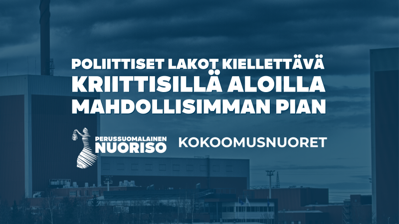 Kokoomusnuoret ja Perussuomalainen Nuoriso: Poliittiset lakot kiellettävä kriittisillä aloilla mahdollisimman pian