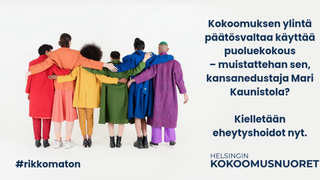 Kuvituskuva: Helsingin Kokoomusnuoret: Kokoomuksen ylintä päätösvaltaa käyttää puoluekokous – muistattehan sen, kansanedustaja Mari Kaunistola?