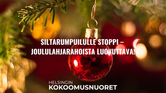 Kuvituskuva: Helsingin Kokoomusnuoret: Siltarumpuilulle stoppi – joululahjarahoista luovuttava!