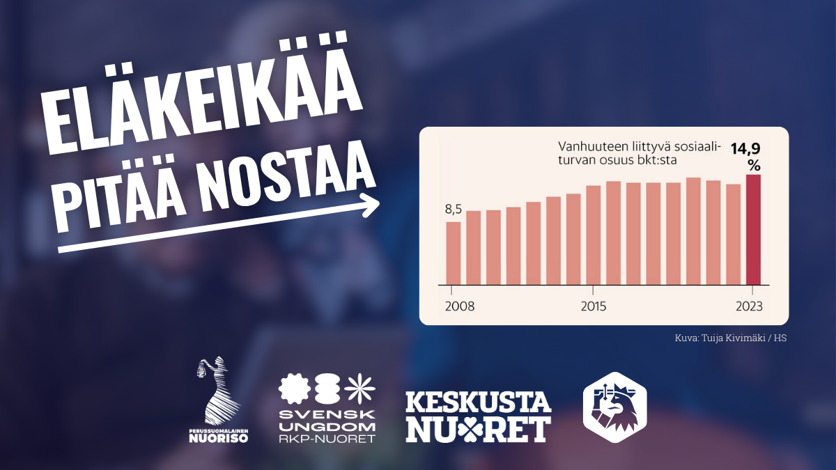 Kokoomusnuoret, RKP-nuoret, PS-Nuoriso, Keskustanuoret: Eläkeikää pitää nostaa