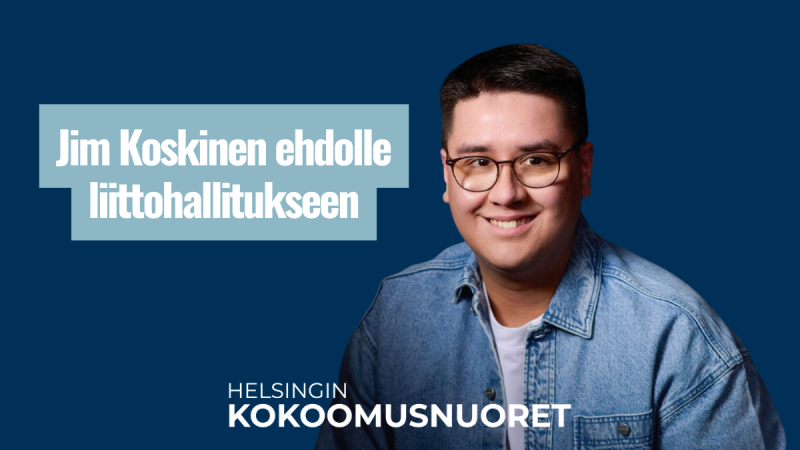 Helsingin Kokoomusnuoret: Jim Koskinen ehdolle liittohallitukseen