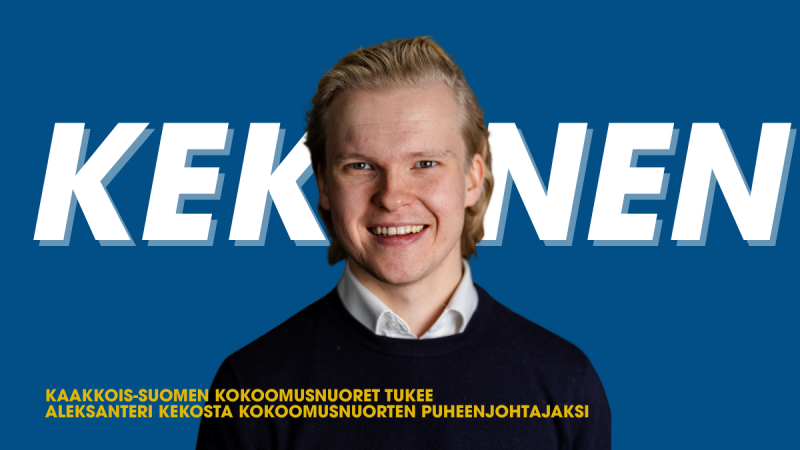 Kaakkois-Suomen Kokoomusnuoret tukee Aleksanteri Kekosta Kokoomusnuorten puheenjohtajaksi