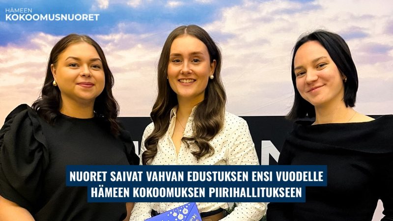 Hämeen Kokoomusnuoret: Nuoret saivat vahvan edustuksen ensi vuodelle Hämeen Kokoomuksen piirihallitukseen
