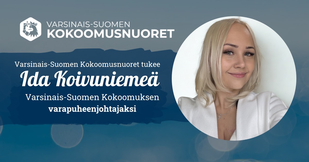 Varsinais-Suomen Kokoomusnuoret tukee Ida Koivuniemeä Varsinais-Suomen Kokoomuksen varapuheenjohtajaksi