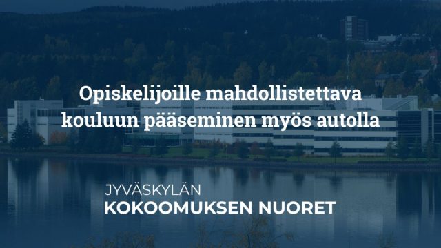 Kuvituskuva: Jyväskylän Kokoomuksen Nuoret: Opiskelijoille mahdollistettava kouluun pääseminen myös autolla