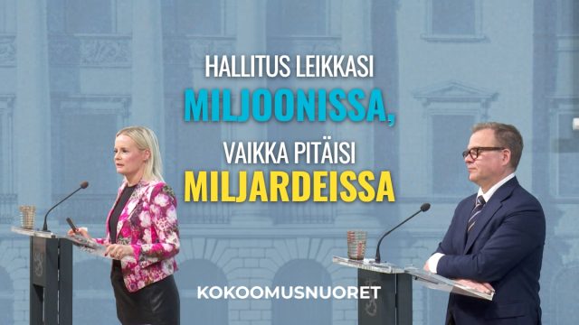 Kuvituskuva: Kokoomusnuoret: Hallitus leikkasi miljoonissa, vaikka pitäisi miljardeissa