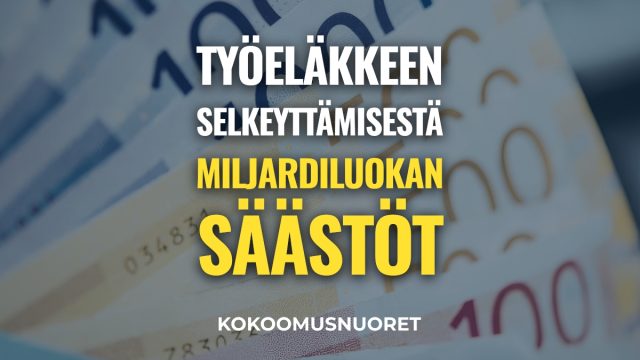 Kuvituskuva: Kokoomusnuoret: Työeläkkeen selkeyttämisestä miljardiluokan säästöt