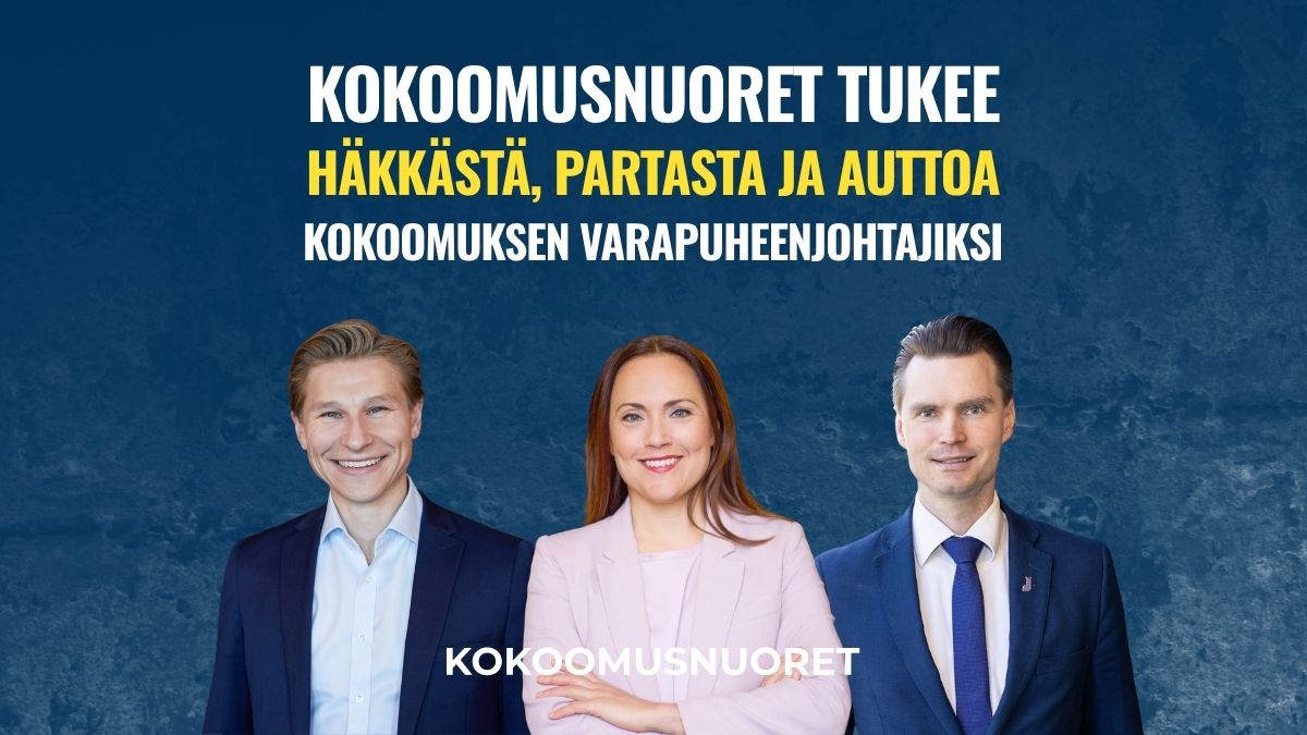 Kuvituskuva tummansinisellä taustalla. Kuvan yläosassa on teksti 