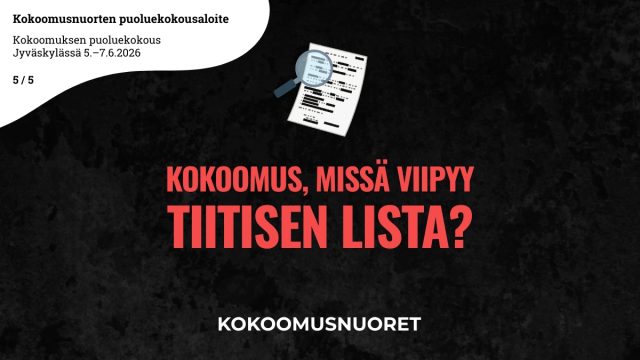 Kuvituskuva: Kokoomusnuorten puoluekokousaloite: Kokoomuksen edistettävä Tiitisen listan julkistamista paremmin