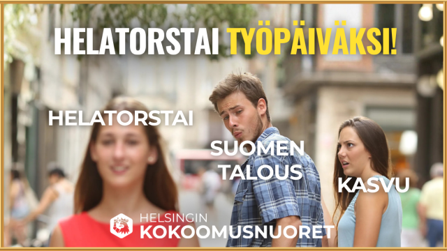 Kuvituskuva: Helsingin Kokoomusnuoret: Helatorstai muutettava työpäiväksi!