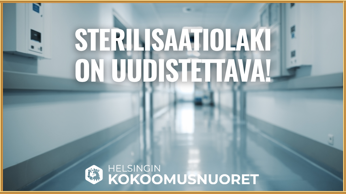 Claude responded: Kuvituskuva, jonka taustalla on epäterävä valokuva sairaalan käytävästä.Kuvituskuva, jonka taustalla on epäterävä valokuva sairaalan käytävästä. Kuvan keskellä on lihavoitu valkoinen teksti 