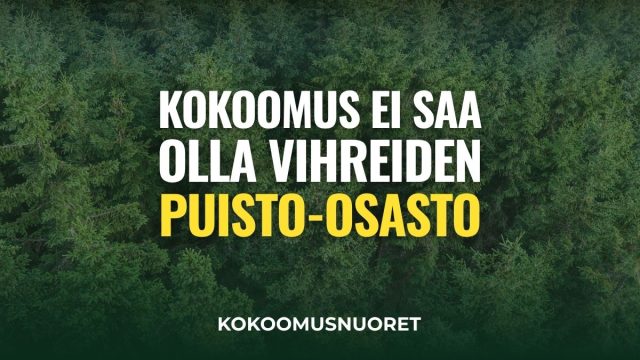 Kuvituskuva: Kokoomusnuoret: Kokoomus ei saa olla vihreiden puisto-osasto
