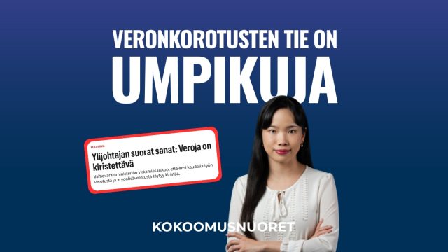Kuvituskuva: Kokoomusnuoret: Veronkorotusten tie on umpikuja