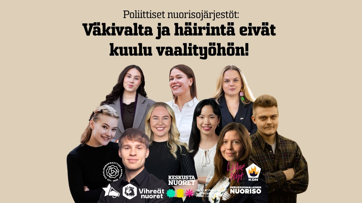 Kuvituskuva beigellä taustalla. Kuvan yläosassa on lihavoitu teksti 
